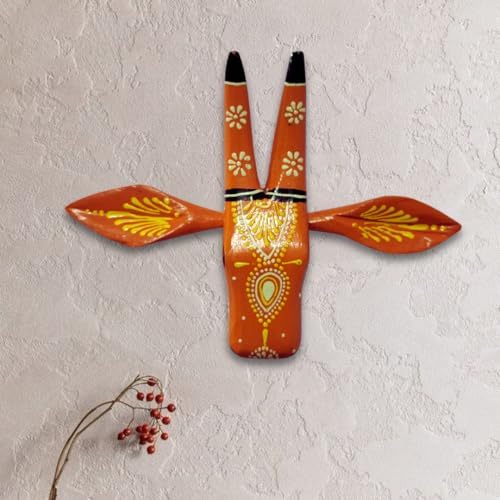 Hastvikas Decorative Cow Face Wall Hanging Orange
