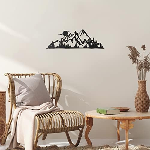 Demissle Mountain Range Metal Wall Art Decor Black