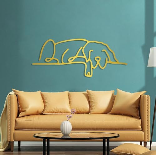 Aportif Black Metal Dog Wall Art 24x9 Inch