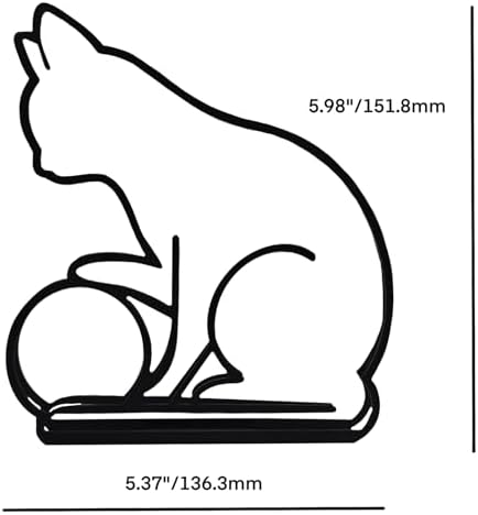 Modern Metal Wall Art Sculpture Play Ball Cat