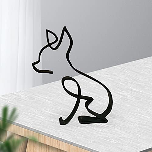 Minimalist Dog Wall Sculpture in Black Metal Design