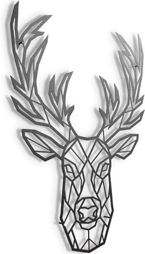 keluly Floating Wall Sculpture Deer Made of Steel