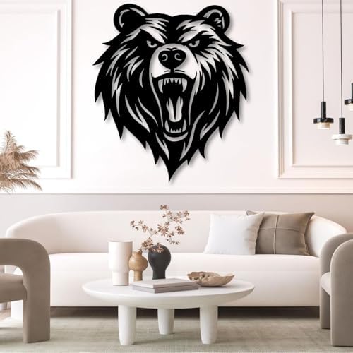 Hotuijxca Metal Bear Wall Art 19x16in Wall Decor