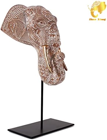 Zhao Xiang Abstract Art Elephant Head Resin Sculpture
