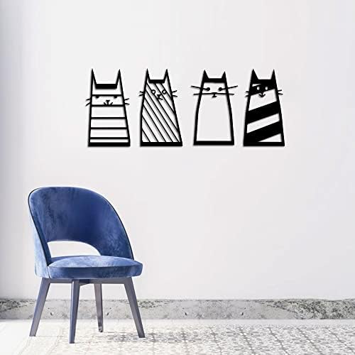 GoneNow Black Wooden Cats Wall Decor
