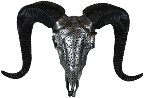 Ebros Gift Tribal Floral Ram Skull Wall Decor