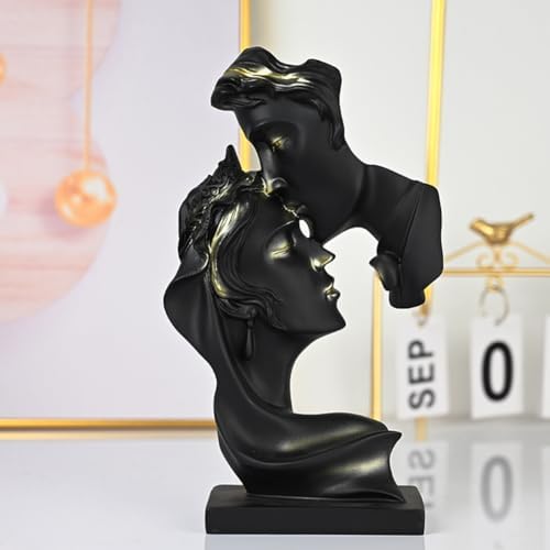Couples Kiss Sculpture Abstract Art Resin Statue