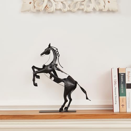 Standing Horse Statue - Hand Painted Metal Sculpture