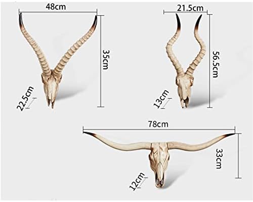 Faux Longhorn Cow Skull Wall Hanging Decor Sculpture