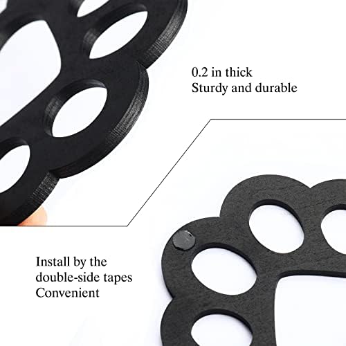 KOYILTD 2PCS Black Love with Paw Print Wall Decor