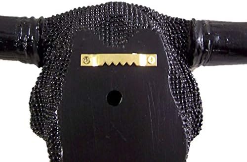 Black Beaded Steer Skull Wall Mounted 10 Inch