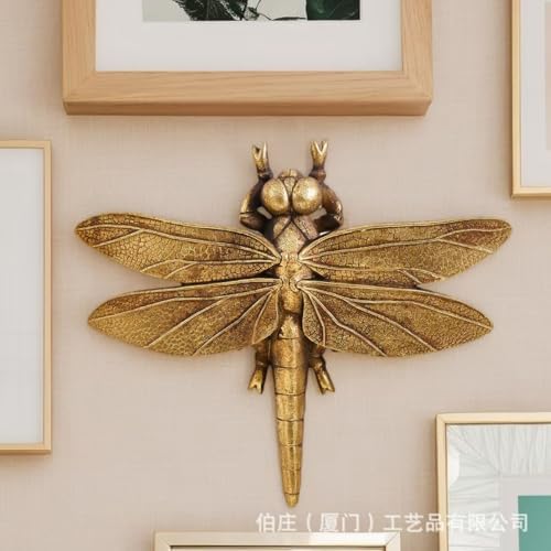 Personalized Gold Dragonfly Wall Sculpture Resin Home Decor