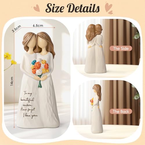 Mom Birthday Gift from Daughter - Hand Painted Resin Statue