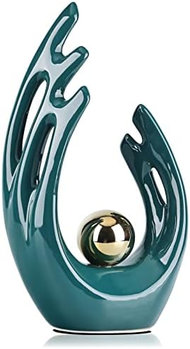 12 Inch Teal Gold Aesthetic Room Decor Sculpture
