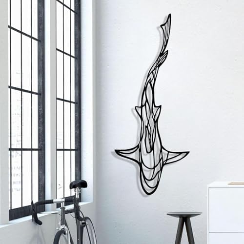 GDSPD 43 x 18 Inch Metal Shark Wall Decor