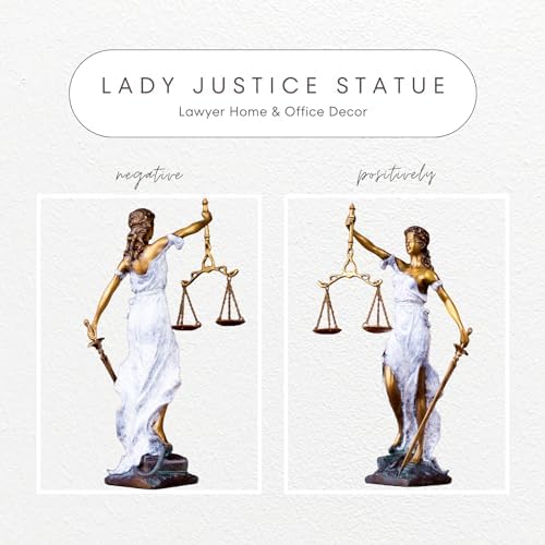 Lady Justice 11 Inch Bronze Statue Sculpture White