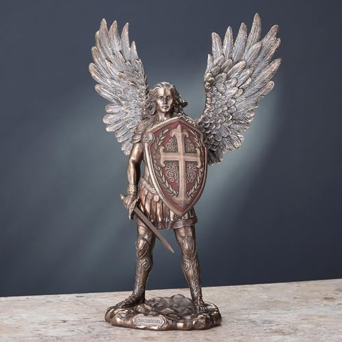 Veronese Design 14 Inch Saint Michael Statue Cold Cast Bronze