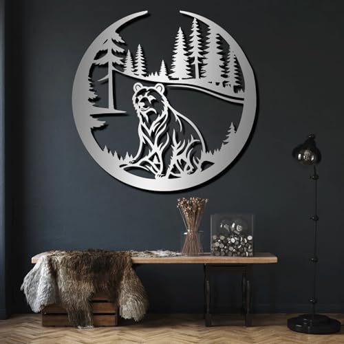 Oxzcimty Metal Bear Wall Art 19x18
