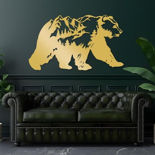 Cadeali Metal Bear Wall Decor 35x21 Black