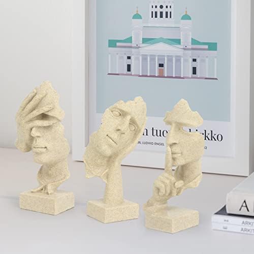 3 Pcs Thinker Statue Abstract Art Resin Decor