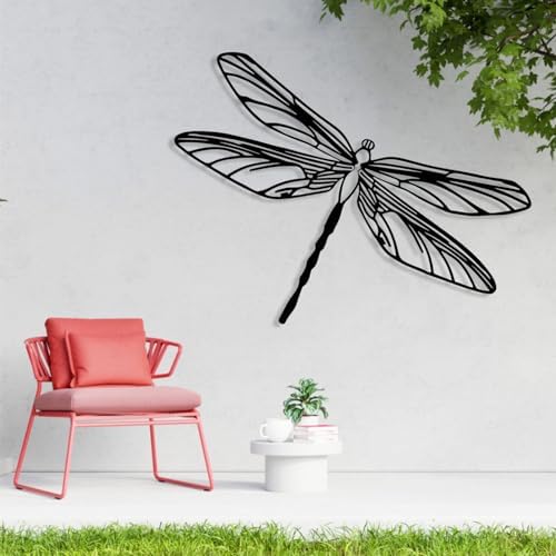Cadeali Metal Dragonfly Wall Decor 30x19 Inch Gold