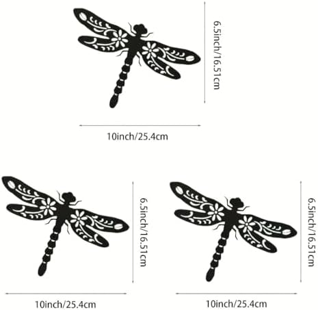 3Pcs Set Metal Dragonfly Wall Art Decor