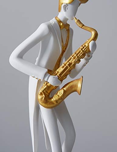 HAUCOZE Musician Saxophone Sculpture 10 Inch Statue