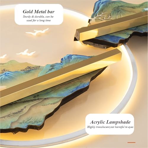 3D Landscape Metal Wall Art with LED Light