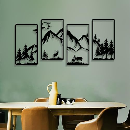 DUOOLN 4 Pcs Mountain Scene Metal Wall Decor 1