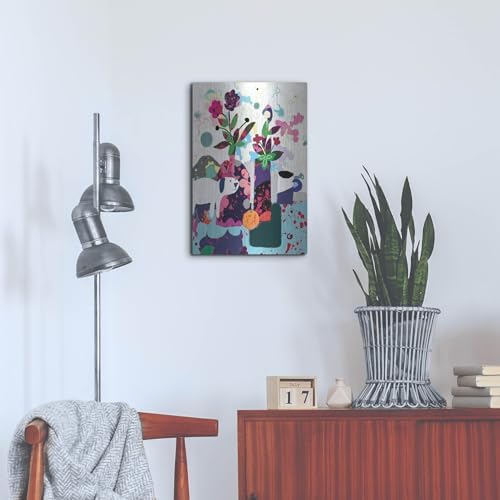 Smiling Dog Still Life Metal Wall Art 16x24