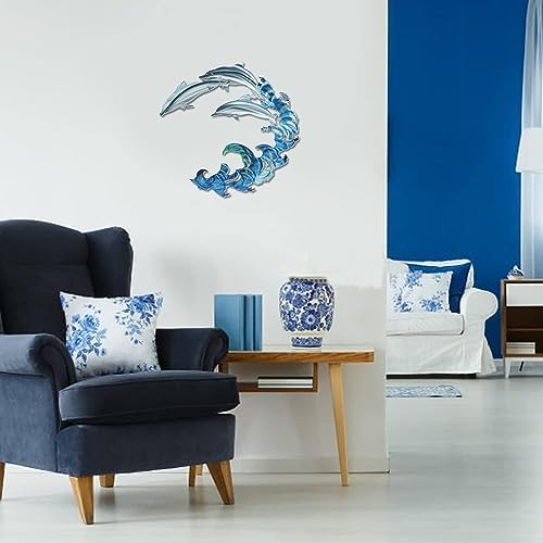 Metal Dolphin Spray Wall Decor 1181inch