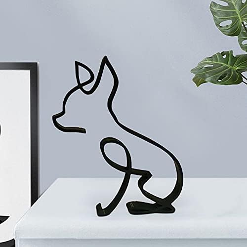 Minimalist Dog Wall Sculpture in Black Metal Design