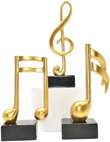 Musical Notes Decor Statues Treble Clef Gold Resin