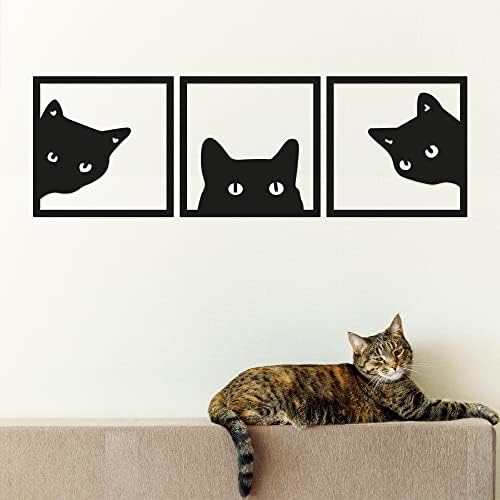 GM Grow 3-Piece Black Cat Wall Sculptures