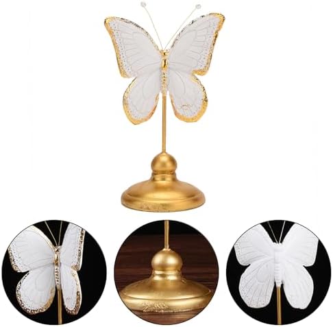 BRABUD Resin Butterfly Statue Gold White Modern Decor