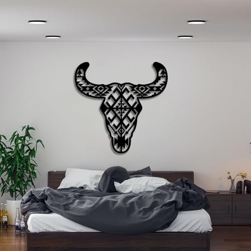Tawinone Metal Cow Wall Decor 24x24in White Western Art Sculpture