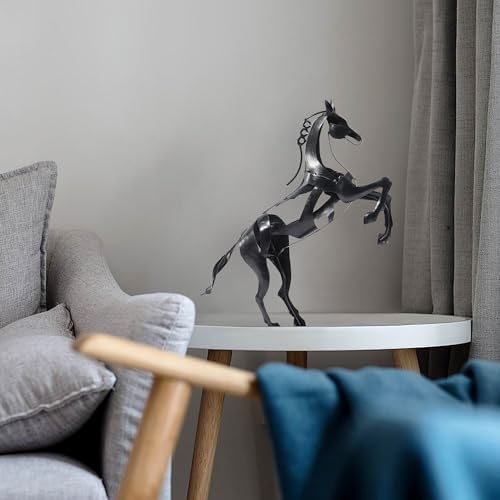 Standing Horse Statue - Hand Painted Metal Sculpture