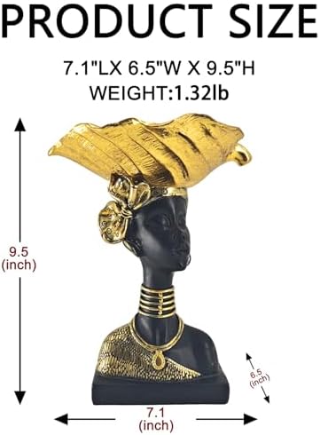 African Tribal Gold Statue Tray - 95 Inch Home Decor