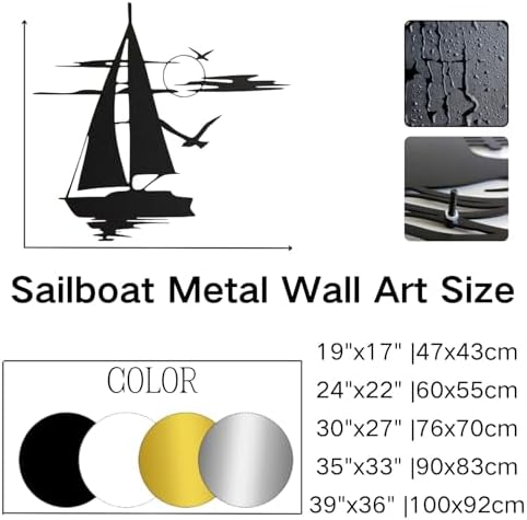 Sailboat Metal Wall Art - Nautical Decor Silver