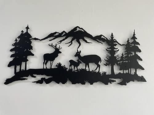 DEKADRON Metal Wall Art Deer Family Decor