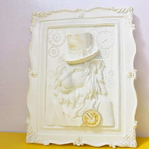 SIETIOJ 3D Relief Lion Wall Hanging Statue Home Decor