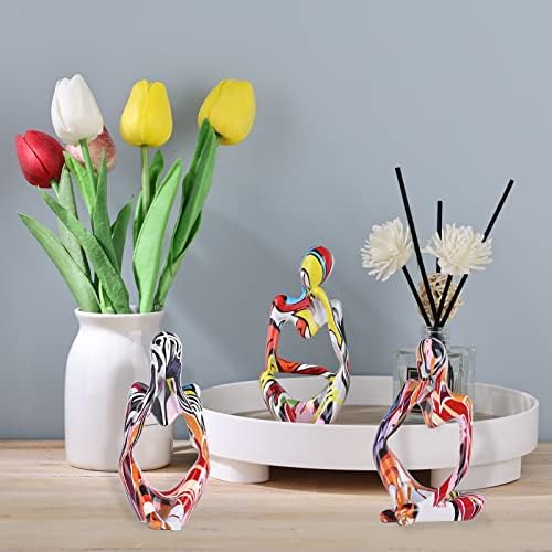 Graffiti Thinker Statue Set of 3 for Home Decor
