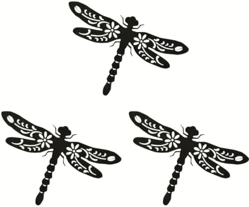 3Pcs Set Metal Dragonfly Wall Art Decor
