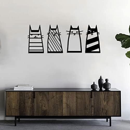 GoneNow Black Wooden Cats Wall Decor