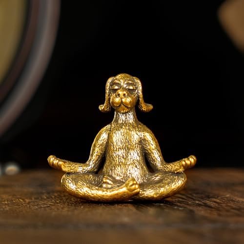 CHOVY Retro Zen Meditating Dog Sculpture