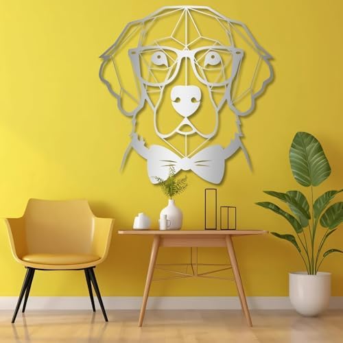KingGenius Dog Metal Wall Art Minimalist Design