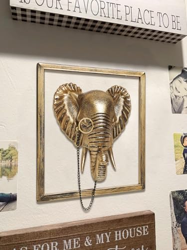 Newinhome Gold Vintage Elephant Wall Sculpture