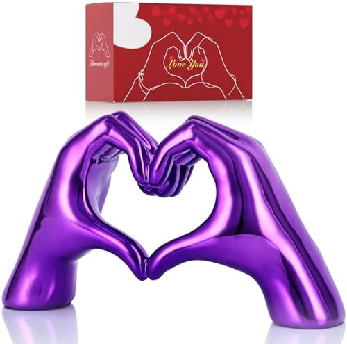Purple Heart Hands Decor for Home and Wedding