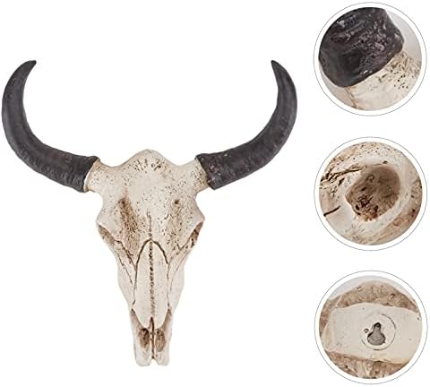 SEWACC Cow Skull Wall Decor Halloween Resin Sculpture
