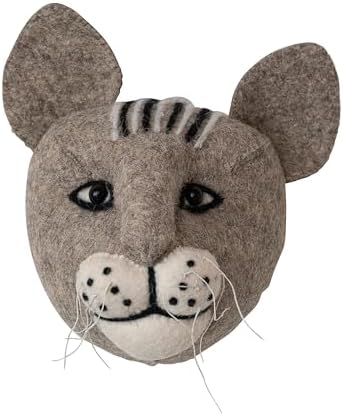 Creative Co Op Handmade Wool Felt Cat Wall Sculpture